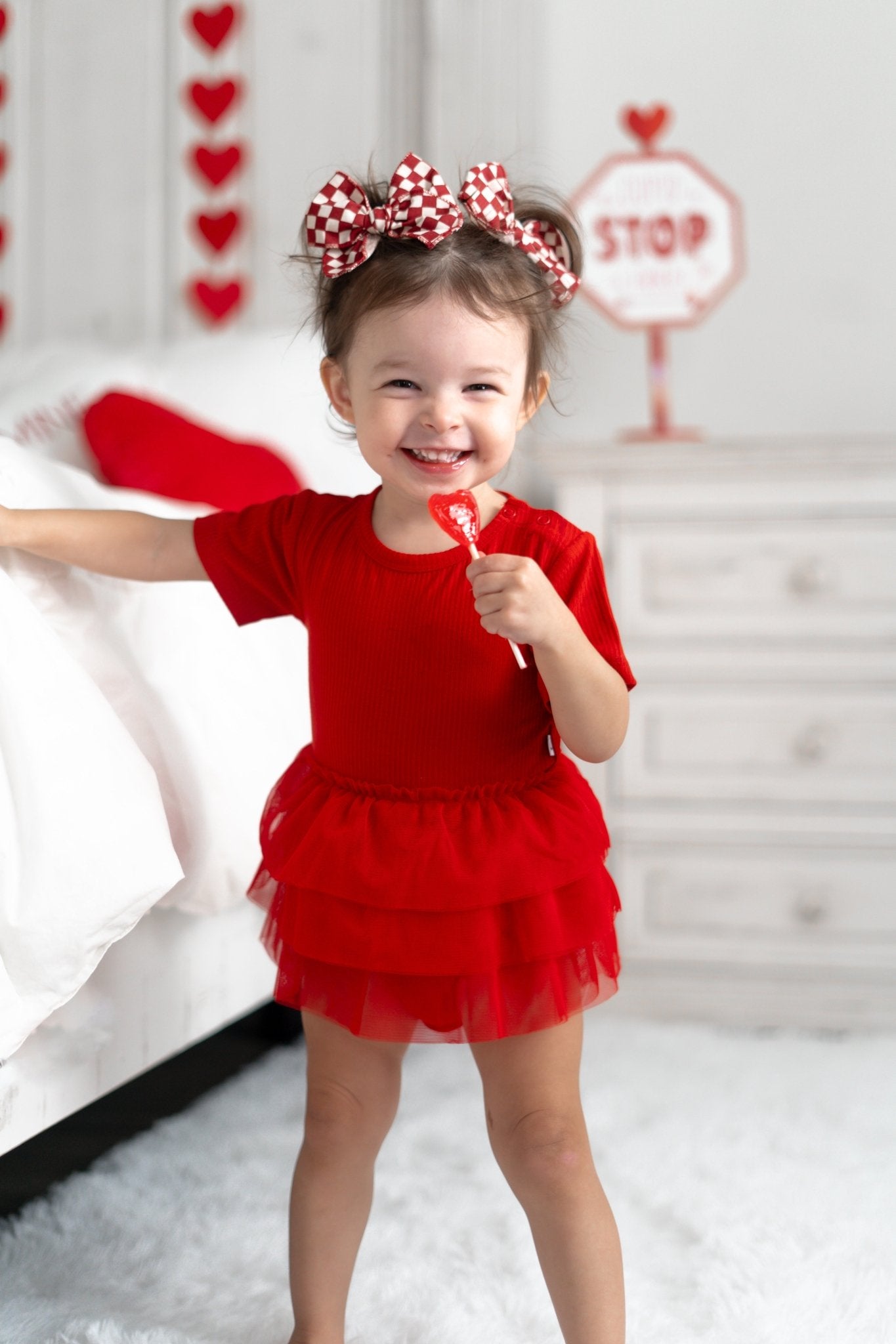 RED RIB DREAM TUTU BODYSUIT DRESS - Mack & Harvie