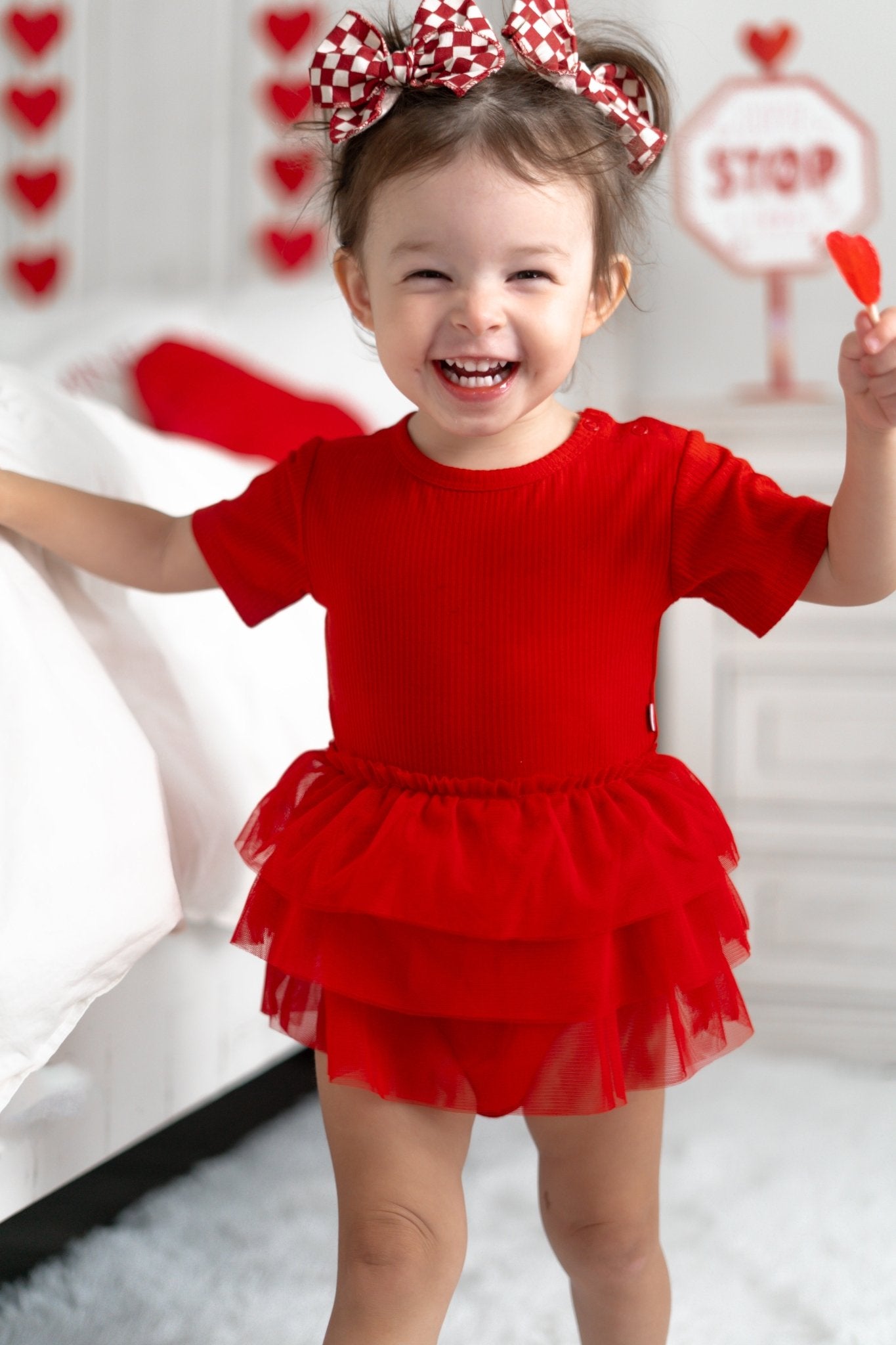 RED RIB DREAM TUTU BODYSUIT DRESS - Mack & Harvie