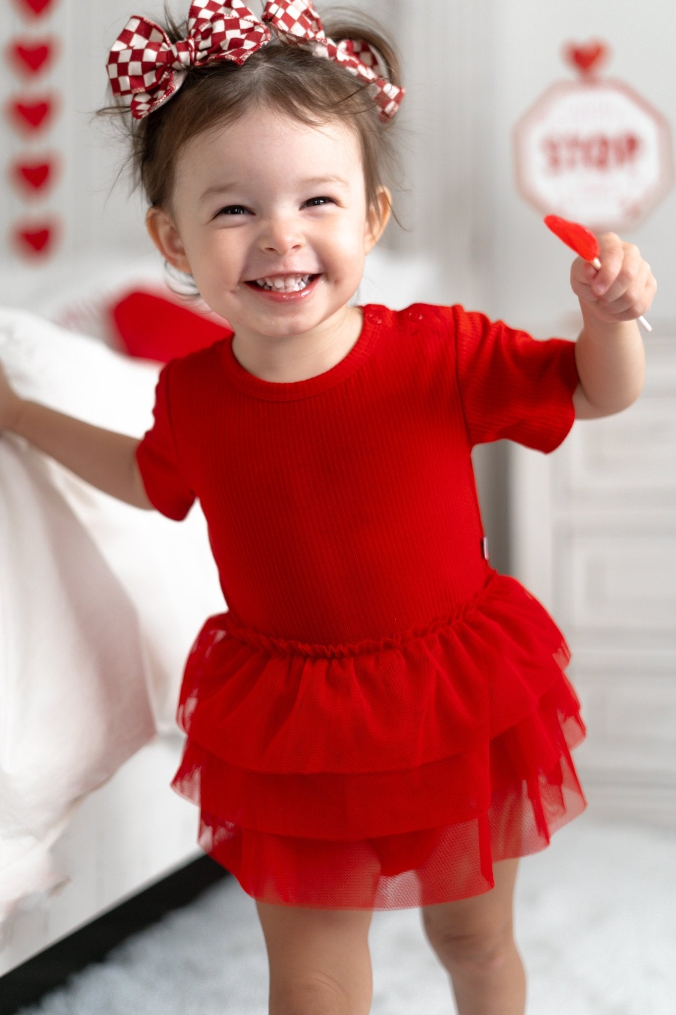 RED RIB DREAM TUTU BODYSUIT DRESS - Mack & Harvie