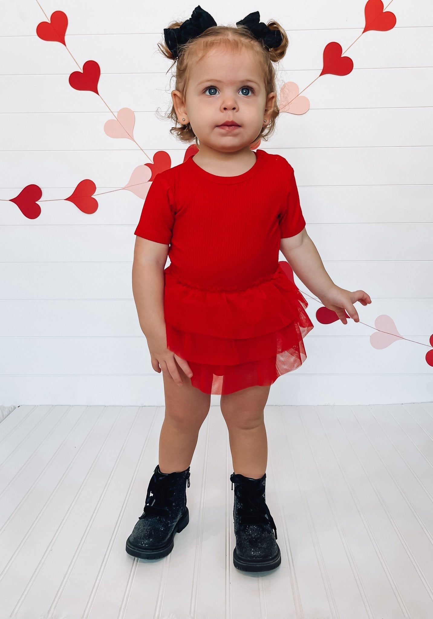 RED RIB DREAM TUTU BODYSUIT DRESS - Mack & Harvie