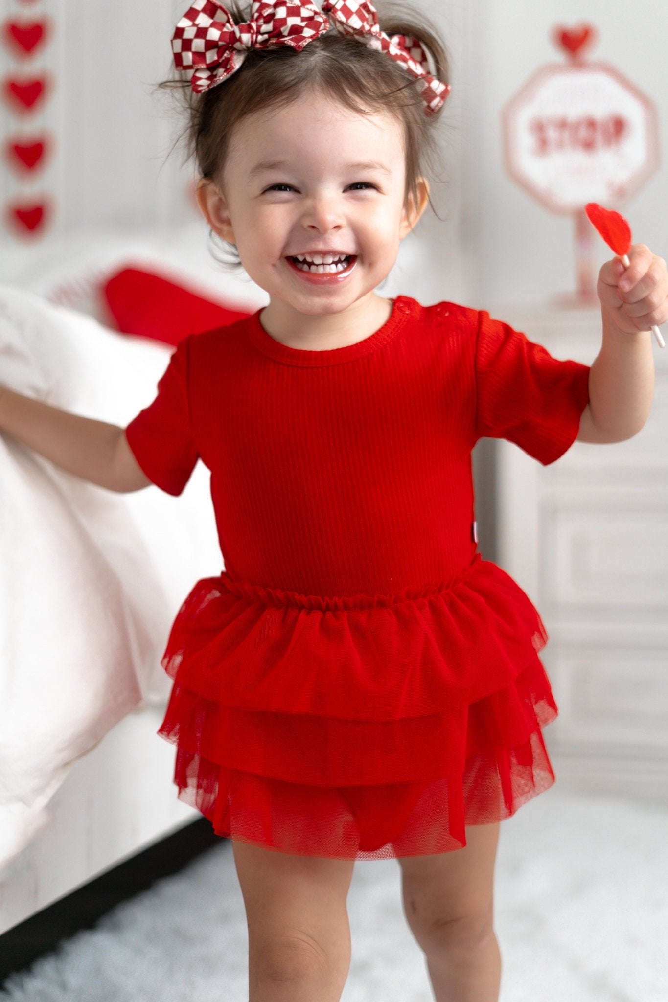 RED RIB DREAM TUTU BODYSUIT DRESS - Mack & Harvie