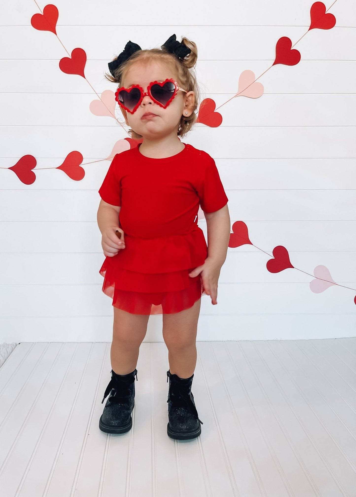 RED RIB DREAM TUTU BODYSUIT DRESS - Mack & Harvie