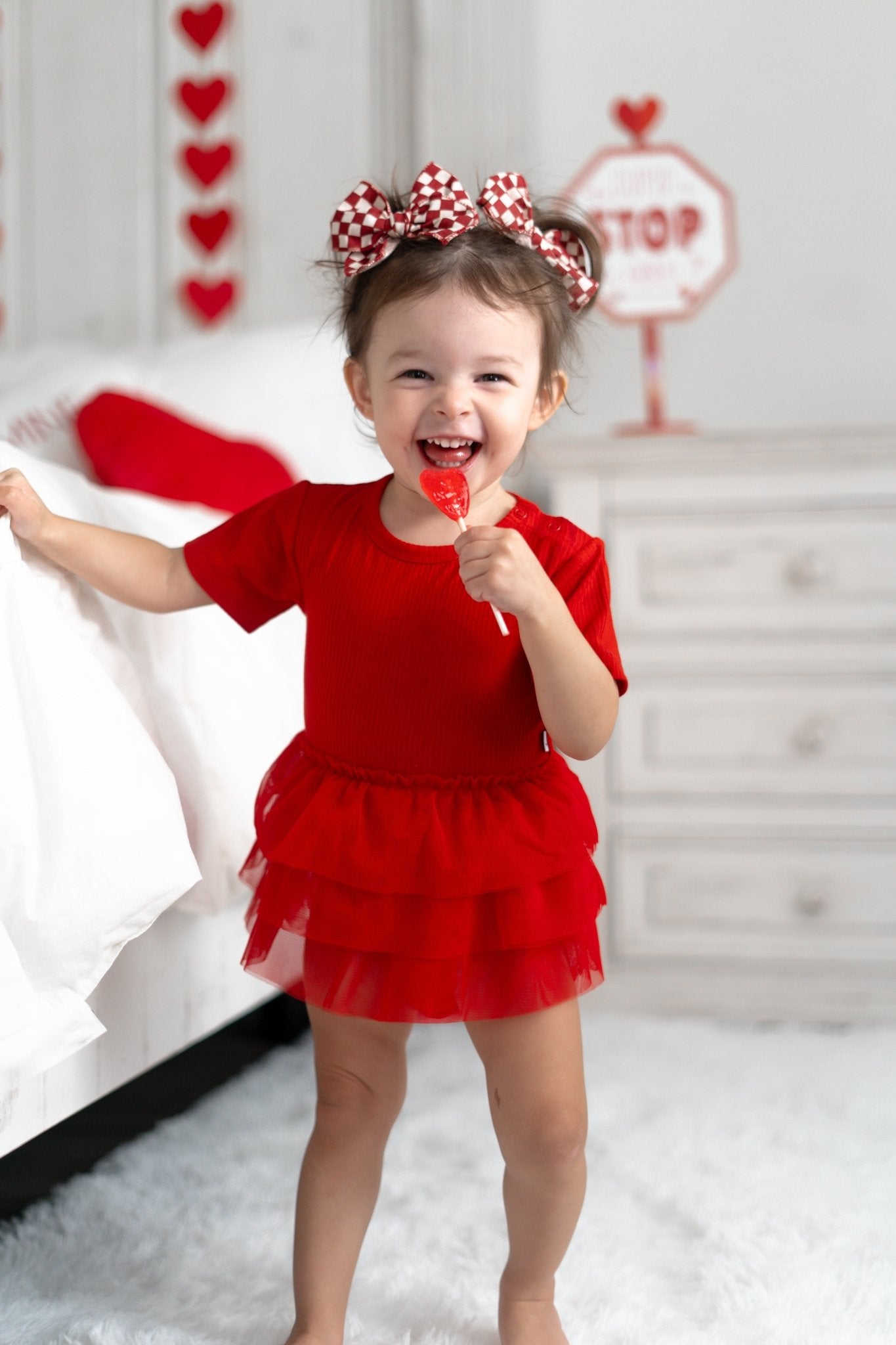 RED RIB DREAM TUTU BODYSUIT DRESS - Mack & Harvie