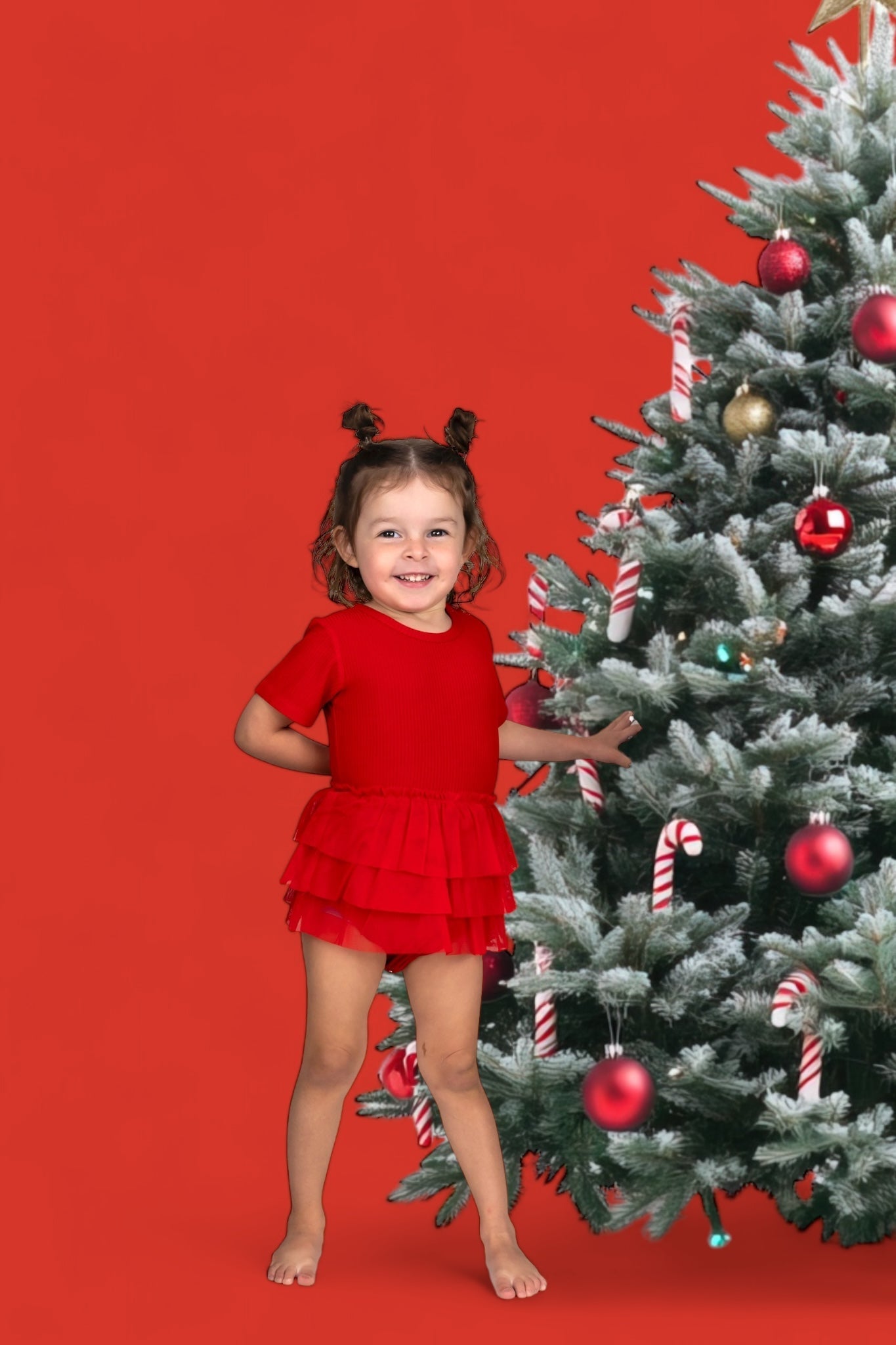 RED RIB DREAM TUTU BODYSUIT DRESS - Mack & Harvie