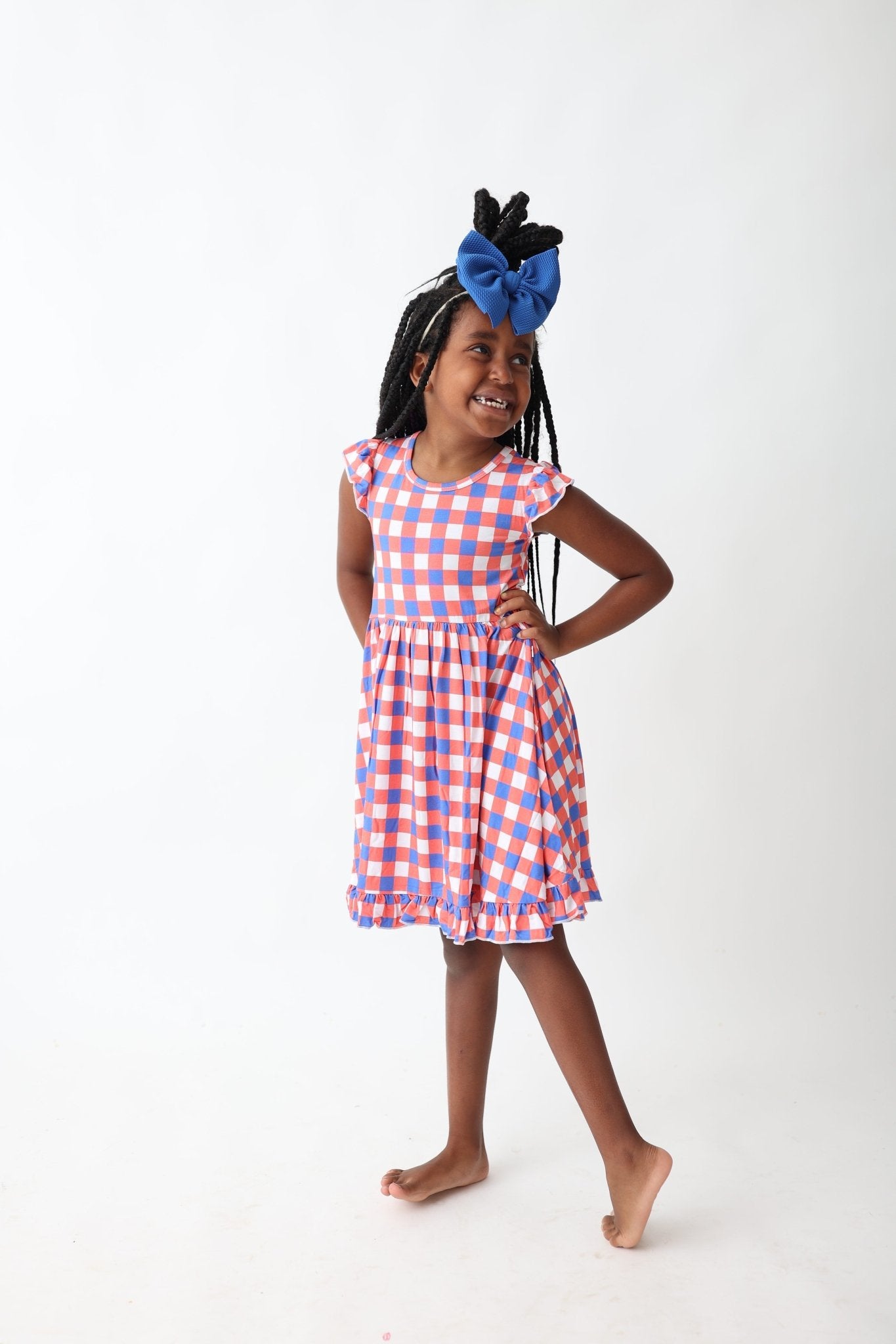 RED, WHITE & TRUMAN DREAM RUFFLE DRESS - Mack & Harvie