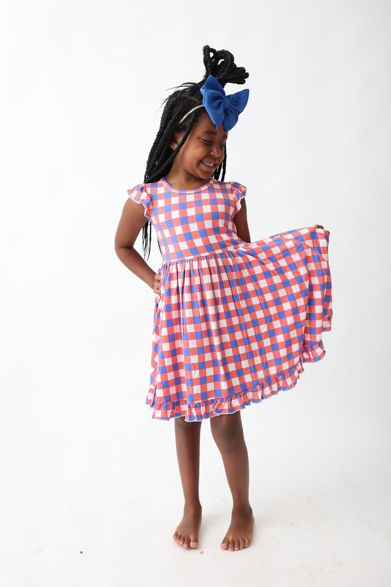 RED, WHITE & TRUMAN DREAM RUFFLE DRESS - Mack & Harvie