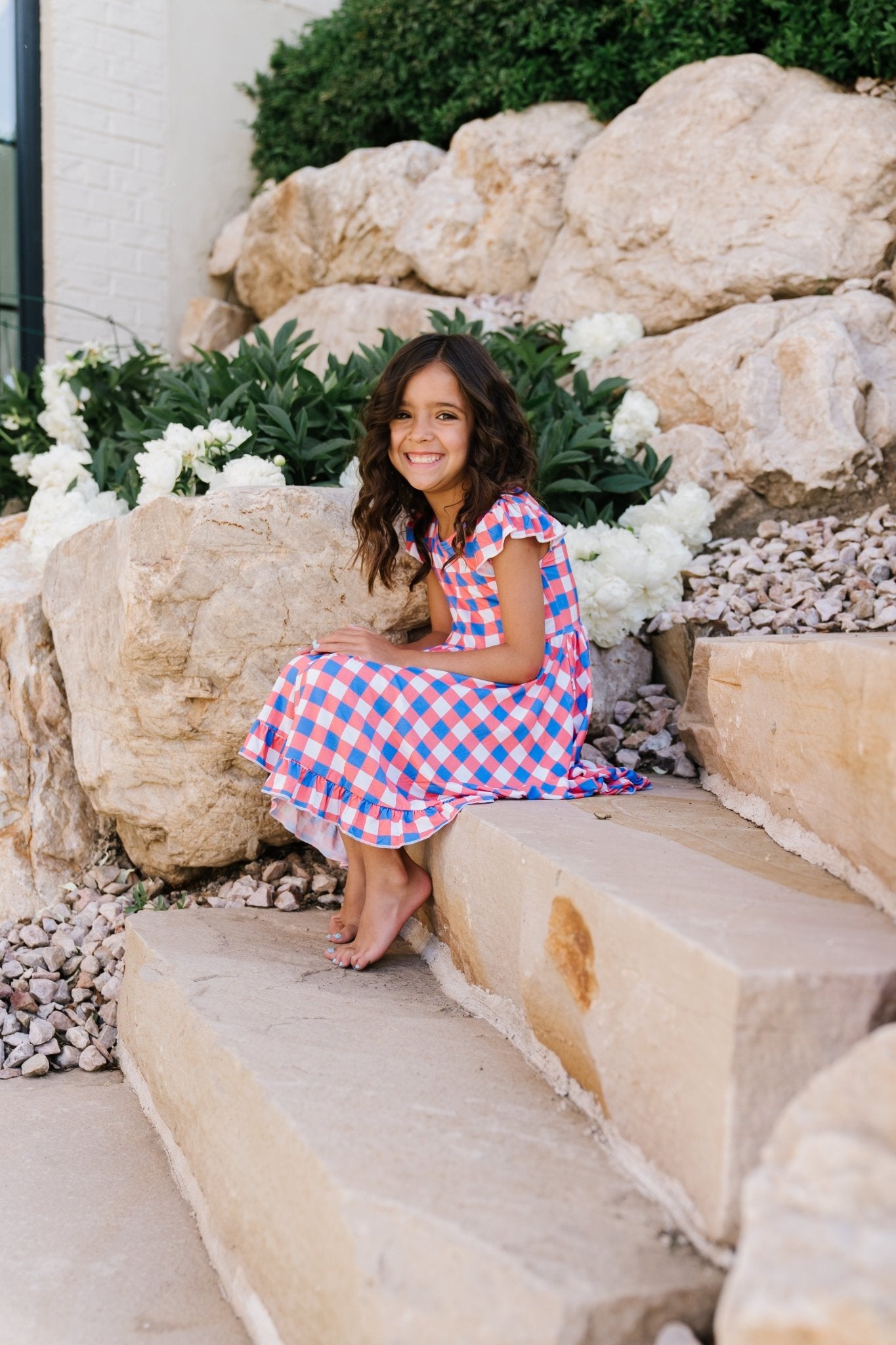 RED, WHITE & TRUMAN DREAM RUFFLE DRESS - Mack & Harvie