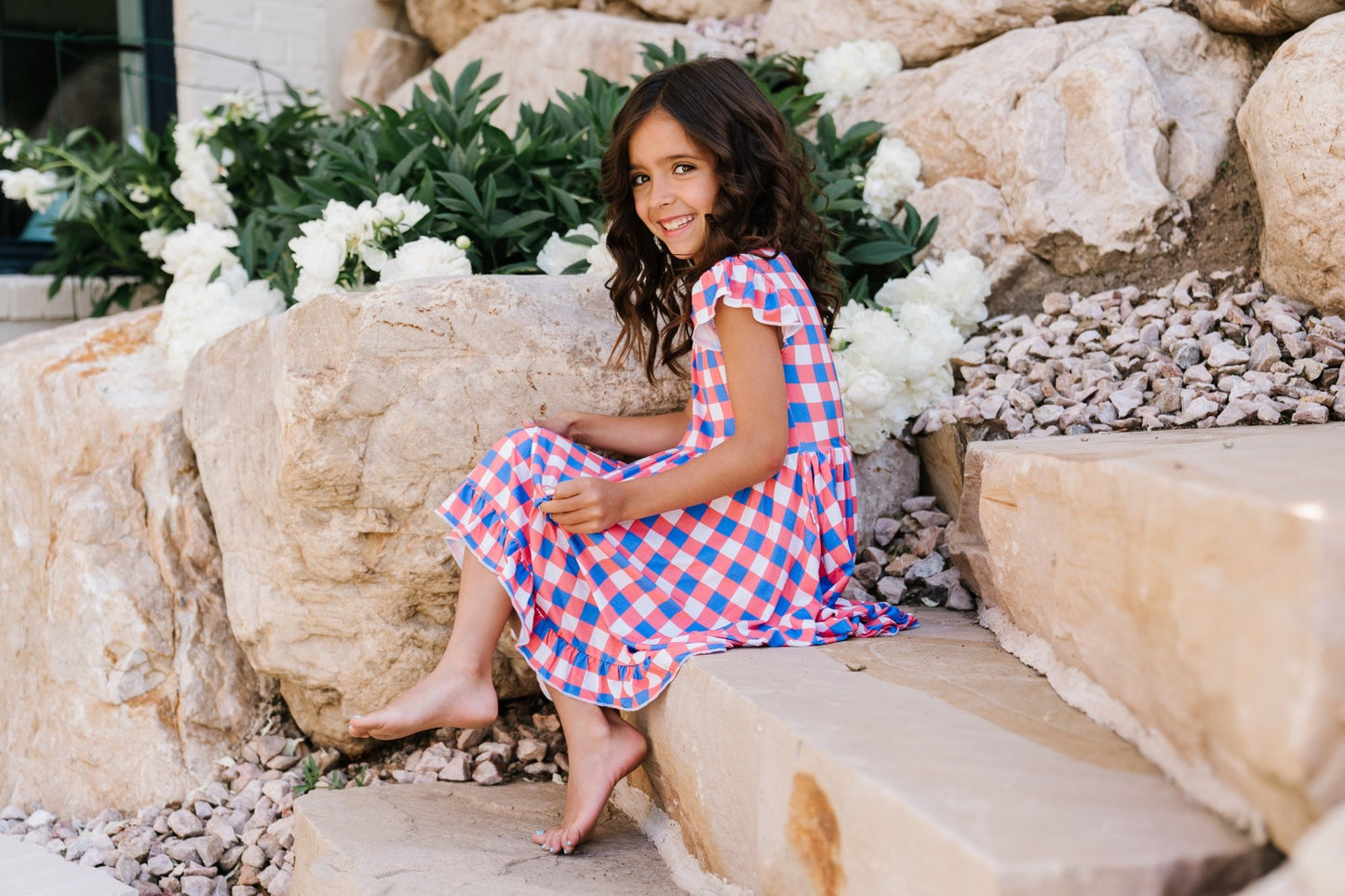 RED, WHITE & TRUMAN DREAM RUFFLE DRESS - Mack & Harvie