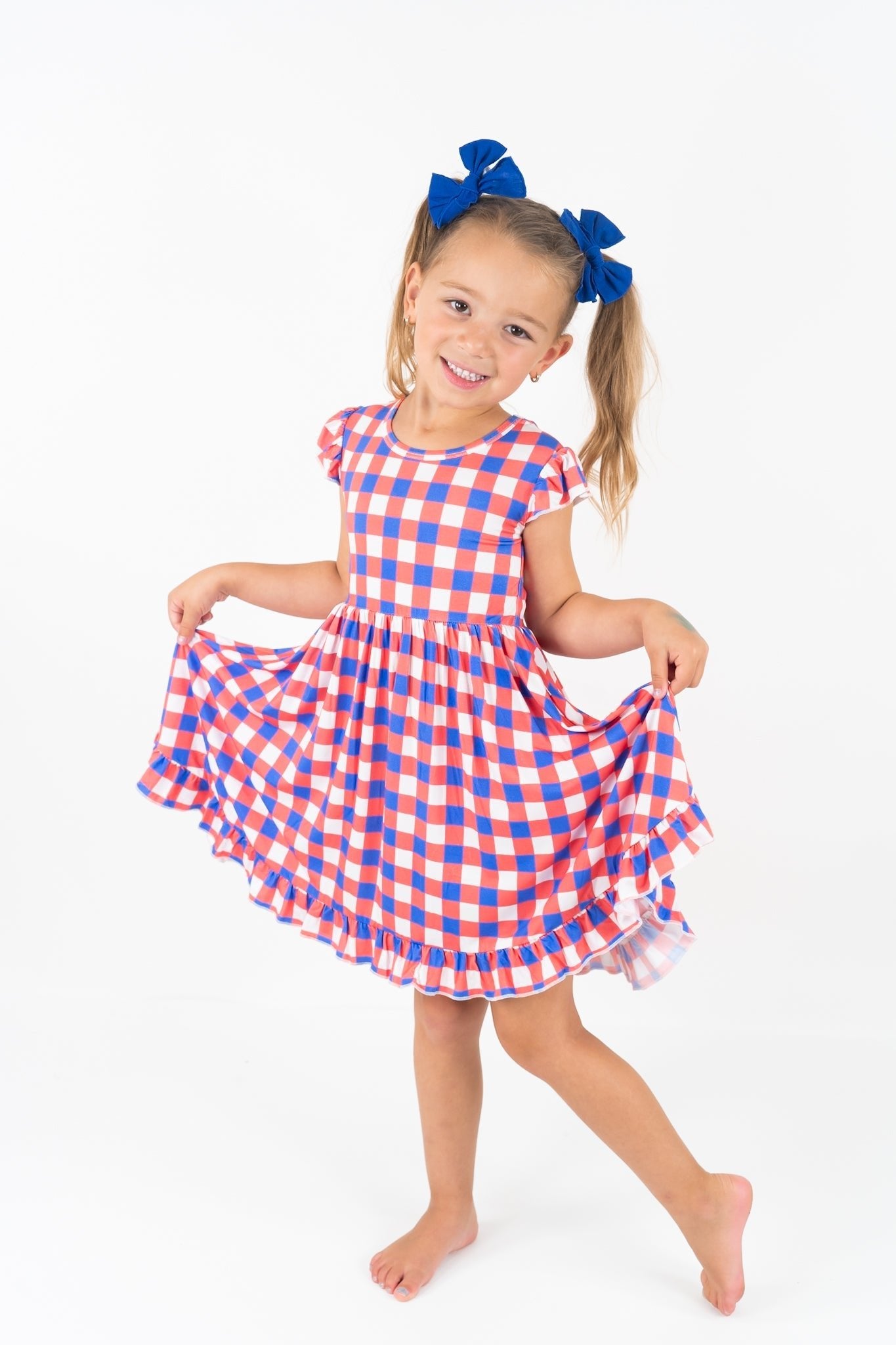 RED, WHITE & TRUMAN DREAM RUFFLE DRESS - Mack & Harvie