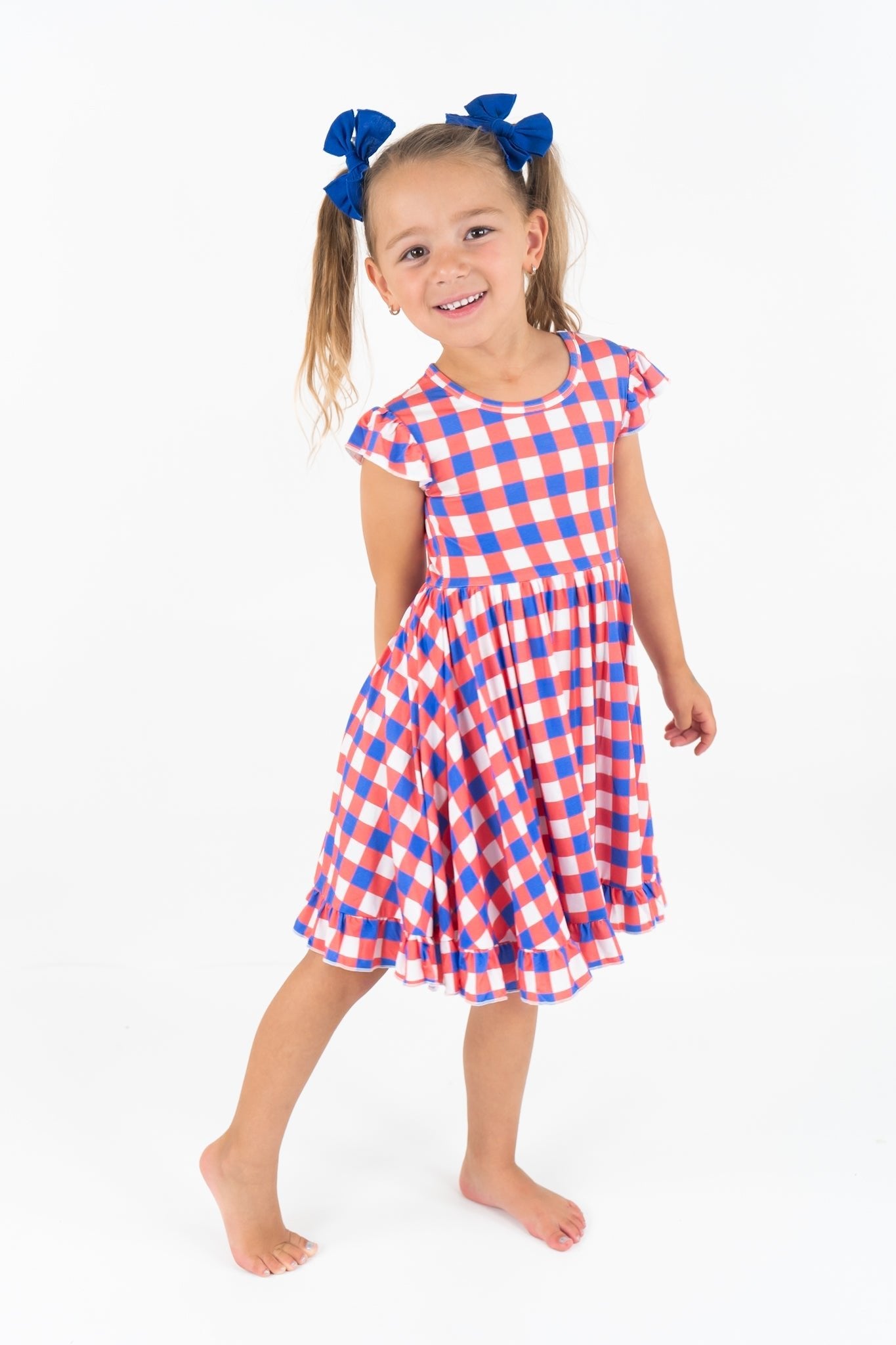 RED, WHITE & TRUMAN DREAM RUFFLE DRESS - Mack & Harvie