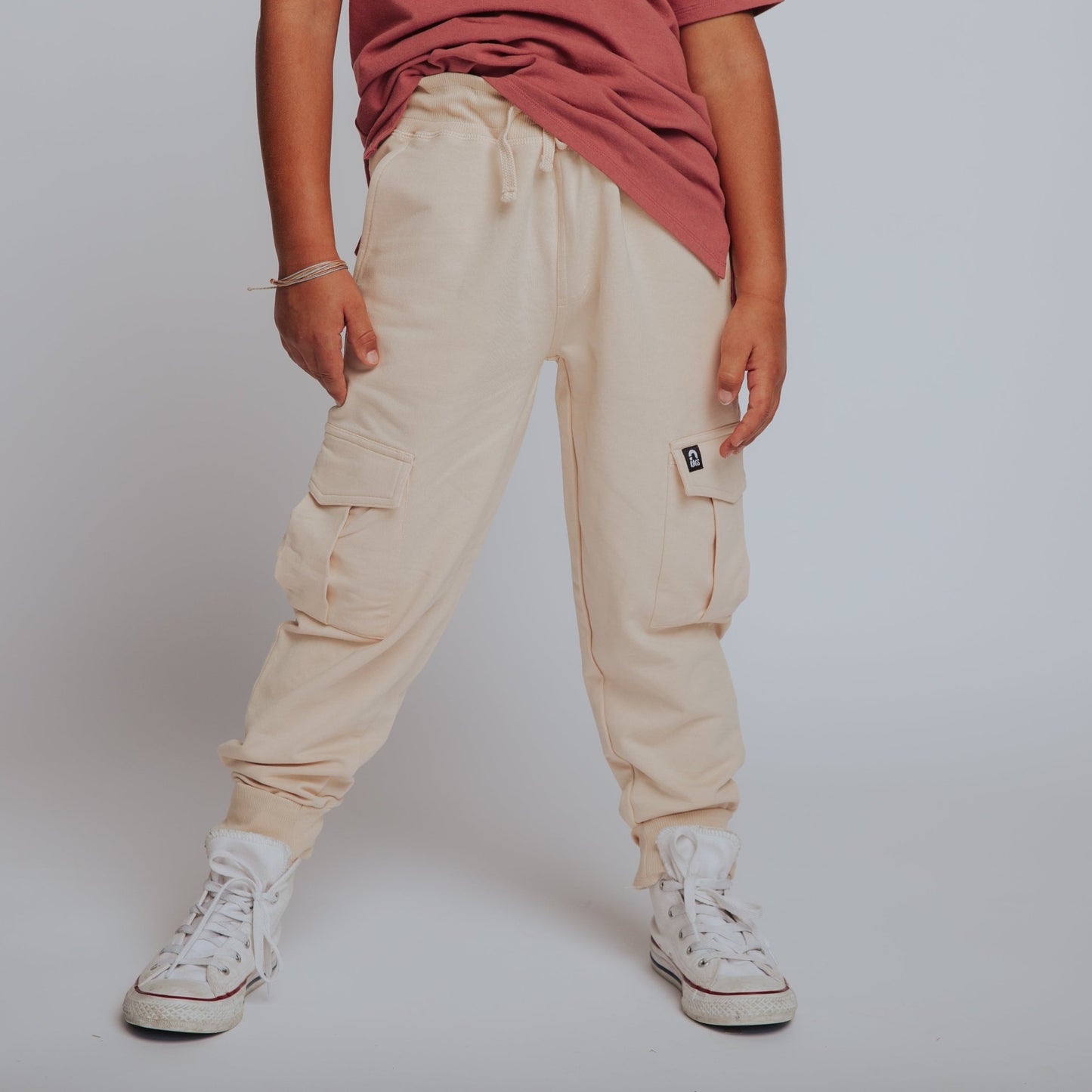 Relaxed Fit Cargo Joggers - Cream - Mack & Harvie