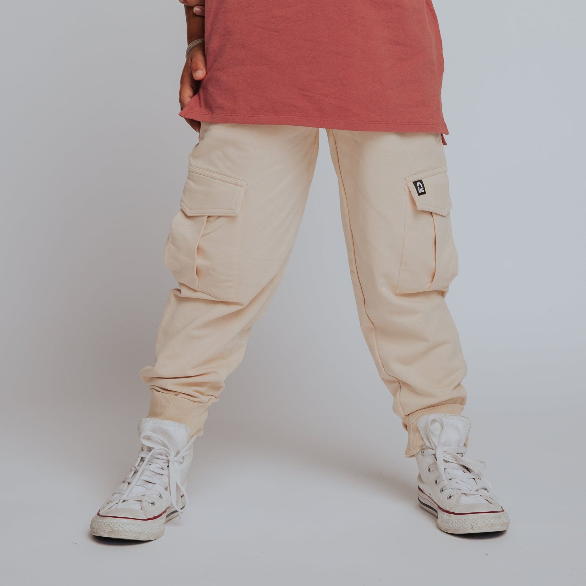 Relaxed Fit Cargo Joggers - Cream - Mack & Harvie