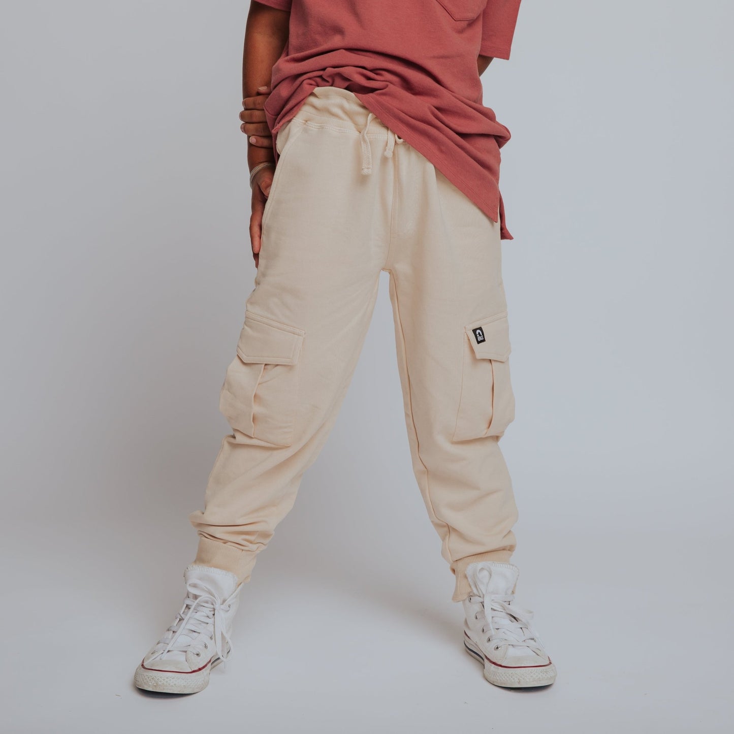 Relaxed Fit Cargo Joggers - Cream - Mack & Harvie