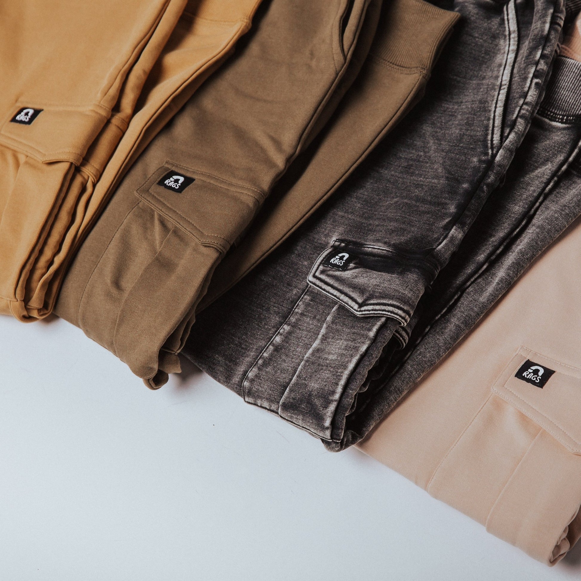 Relaxed Fit Cargo Joggers - Cream - Mack & Harvie