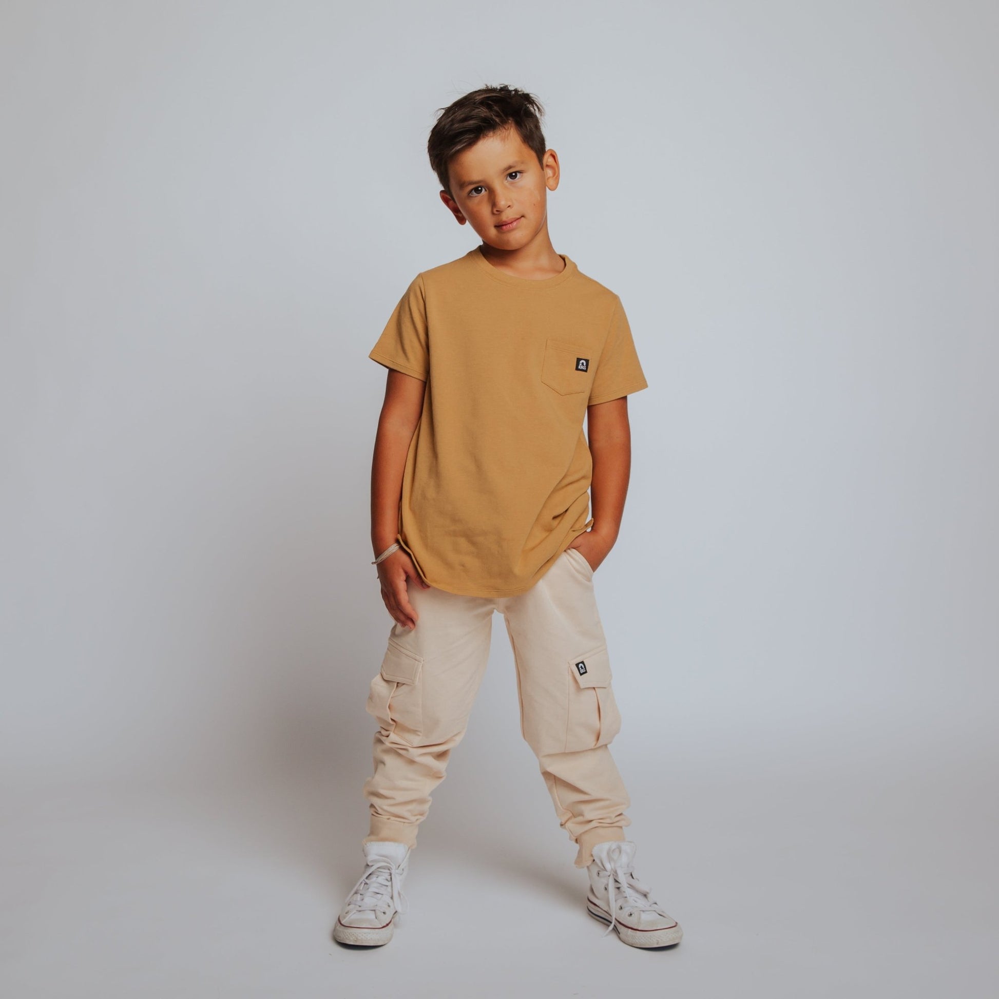 Relaxed Fit Cargo Joggers - Cream - Mack & Harvie