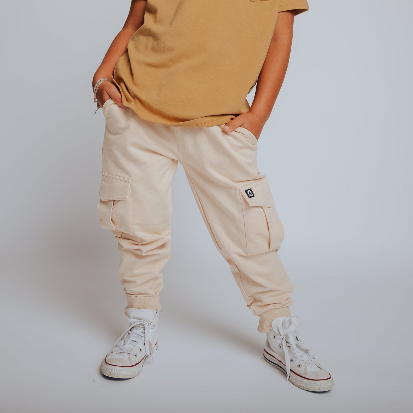 Relaxed Fit Cargo Joggers - Cream - Mack & Harvie