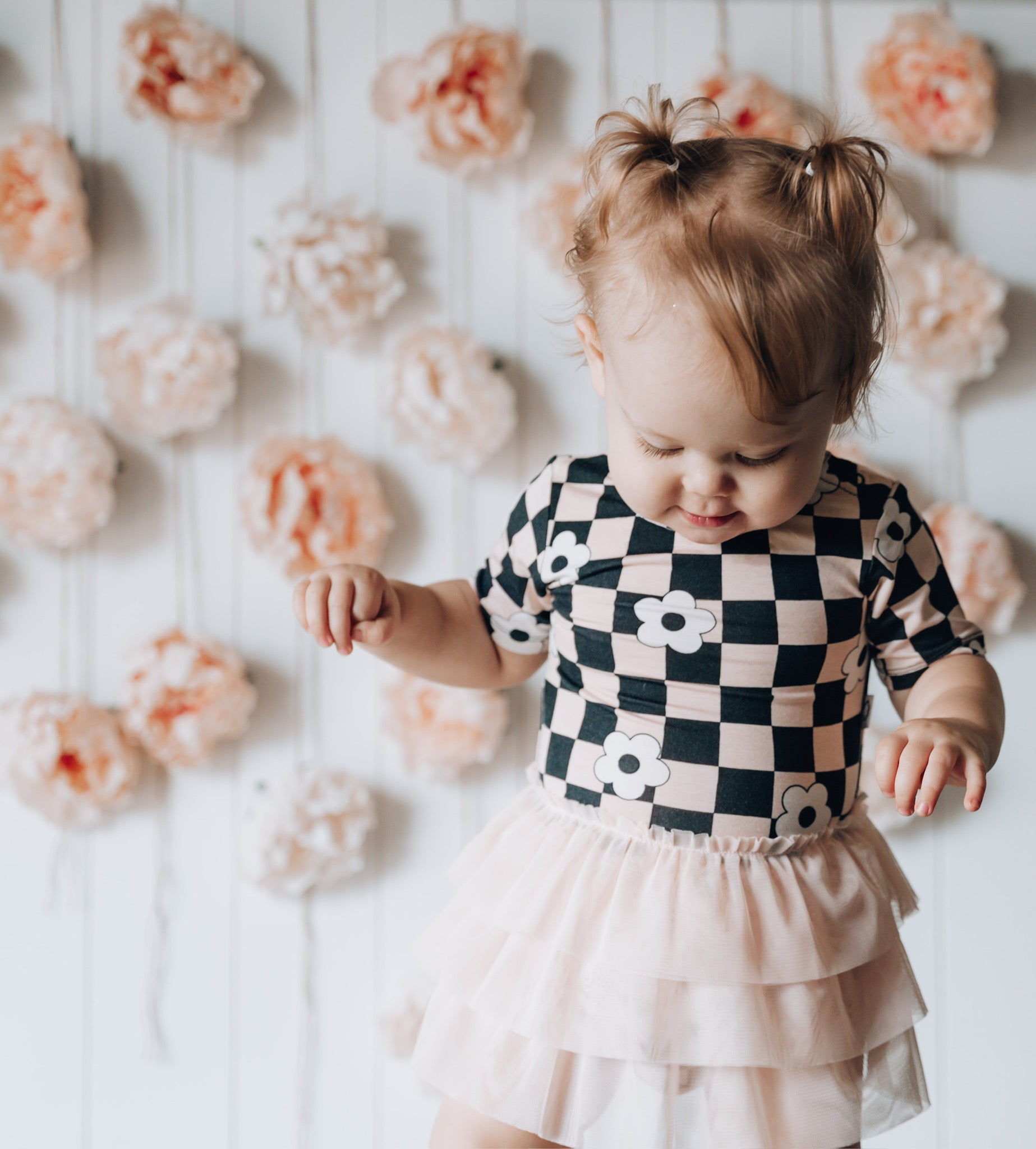 RETRO DAISY CHECKS DREAM TUTU BODYSUIT DRESS - Mack & Harvie