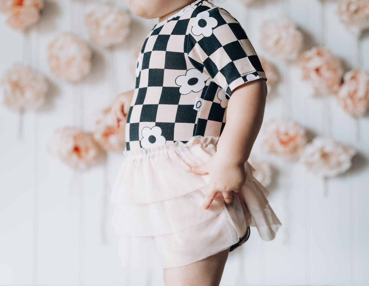 RETRO DAISY CHECKS DREAM TUTU BODYSUIT DRESS - Mack & Harvie