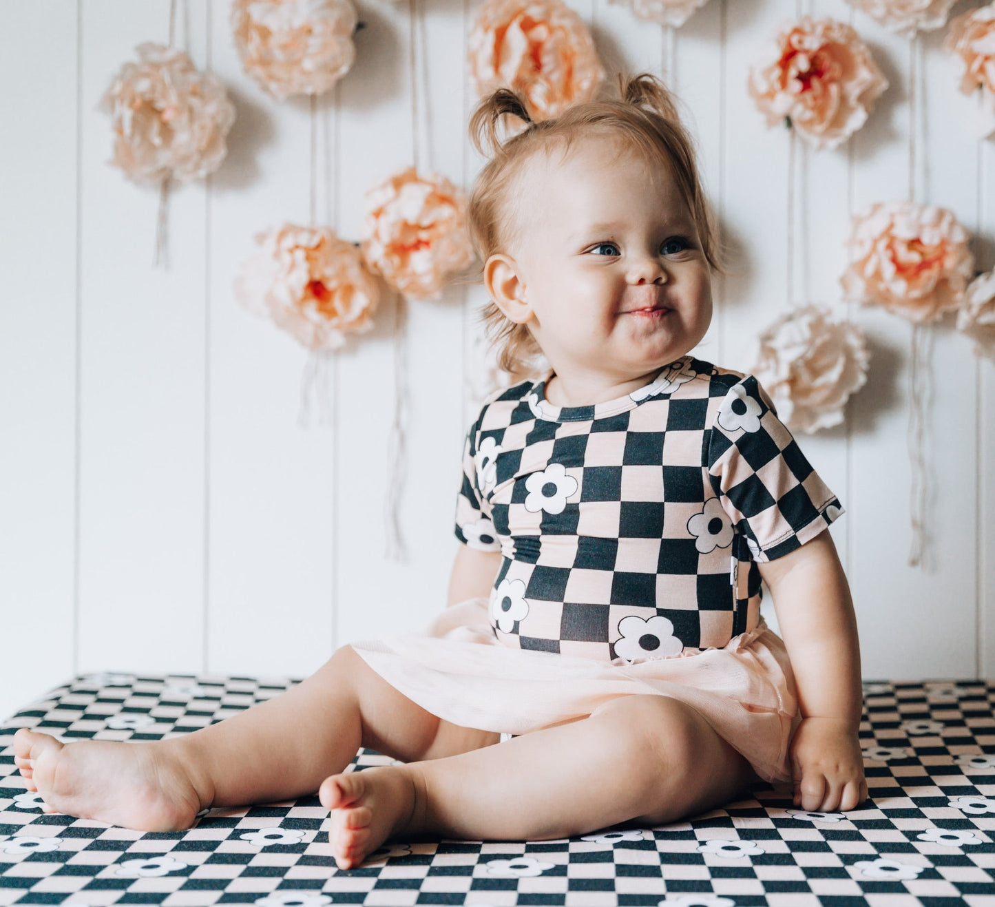 RETRO DAISY CHECKS DREAM TUTU BODYSUIT DRESS - Mack & Harvie