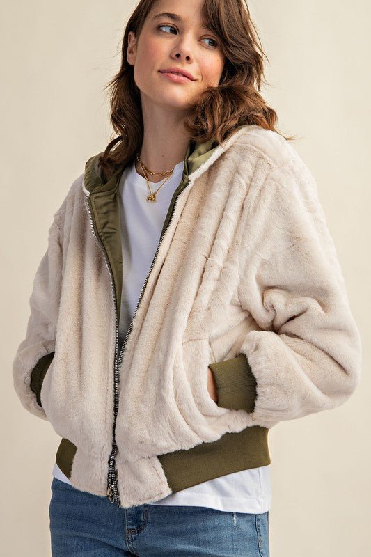 REVERSIBLE ALL WEATHER FUR LINED BOMBER JACKET - Mack & Harvie