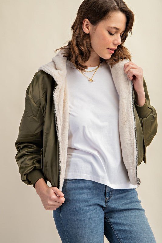 REVERSIBLE ALL WEATHER FUR LINED BOMBER JACKET - Mack & Harvie