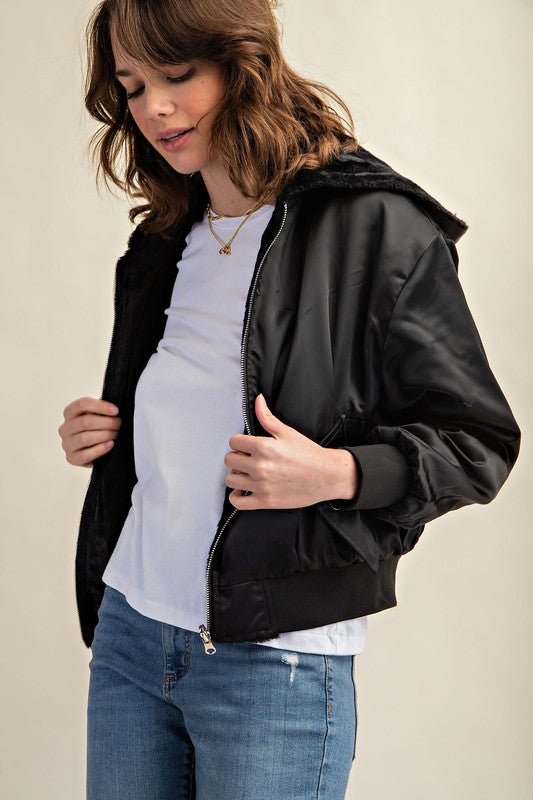 REVERSIBLE ALL WEATHER FUR LINED BOMBER JACKET - Mack & Harvie