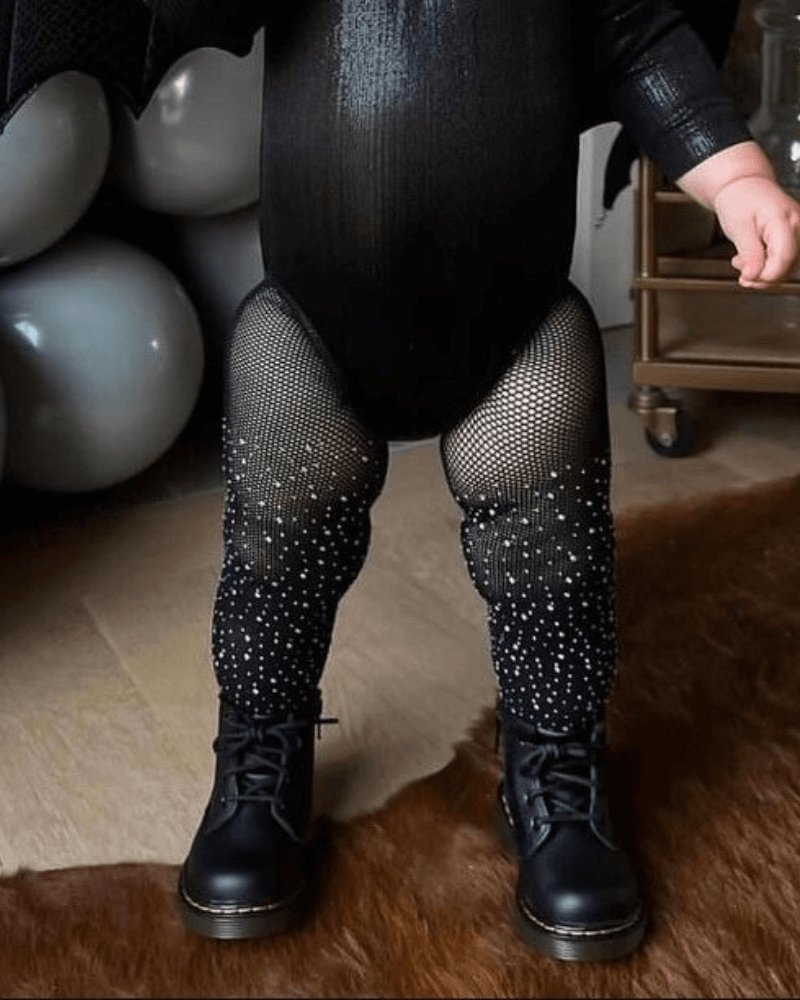 Rhinestone Fishnet Tights - Black - Mack & Harvie