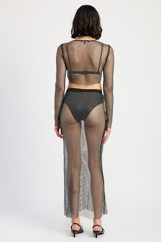 RHINESTONES MESH CROPPED COP - Mack & Harvie