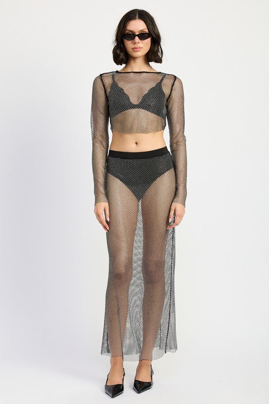 RHINESTONES MESH CROPPED COP - Mack & Harvie