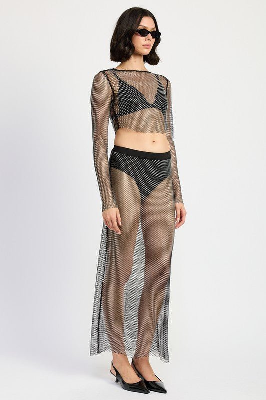 RHINESTONES MESH CROPPED COP - Mack & Harvie