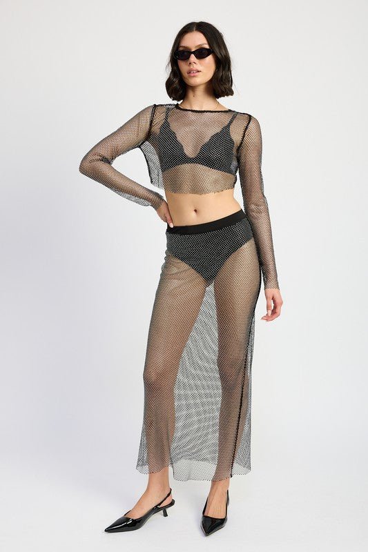 RHINESTONES MESH CROPPED COP - Mack & Harvie