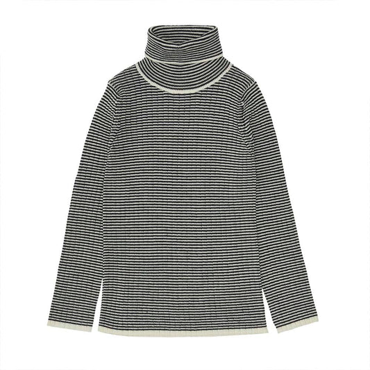 Rollneck Sweater - Ecru/Dark Navy - Mack & Harvie