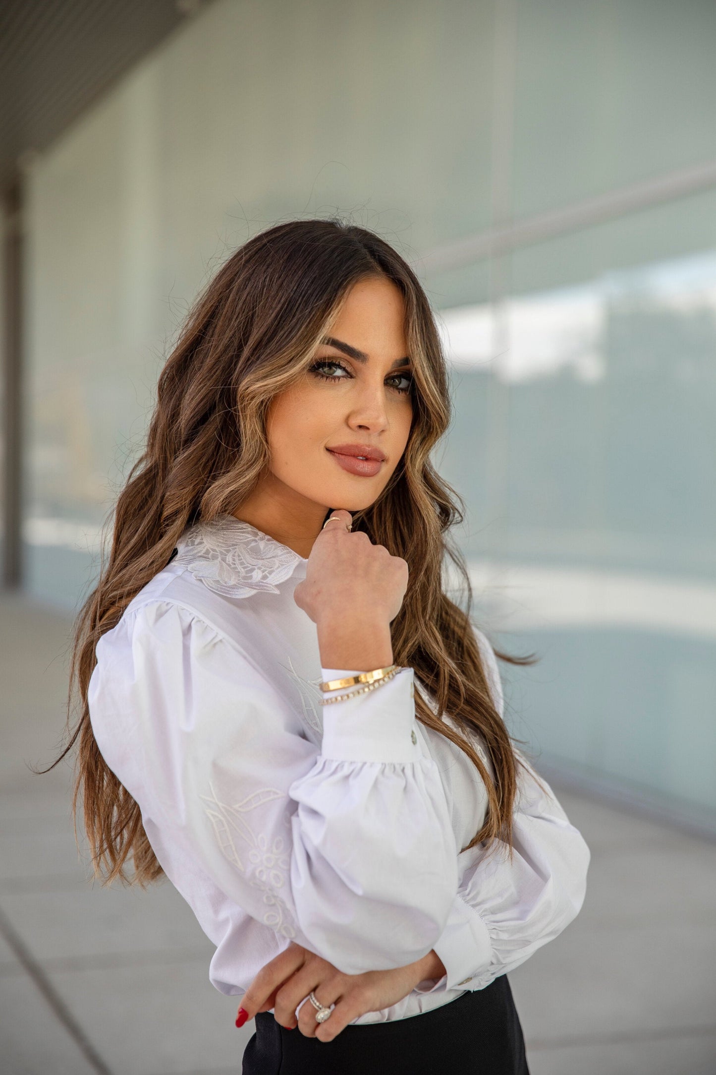 Embroidered Shirt White