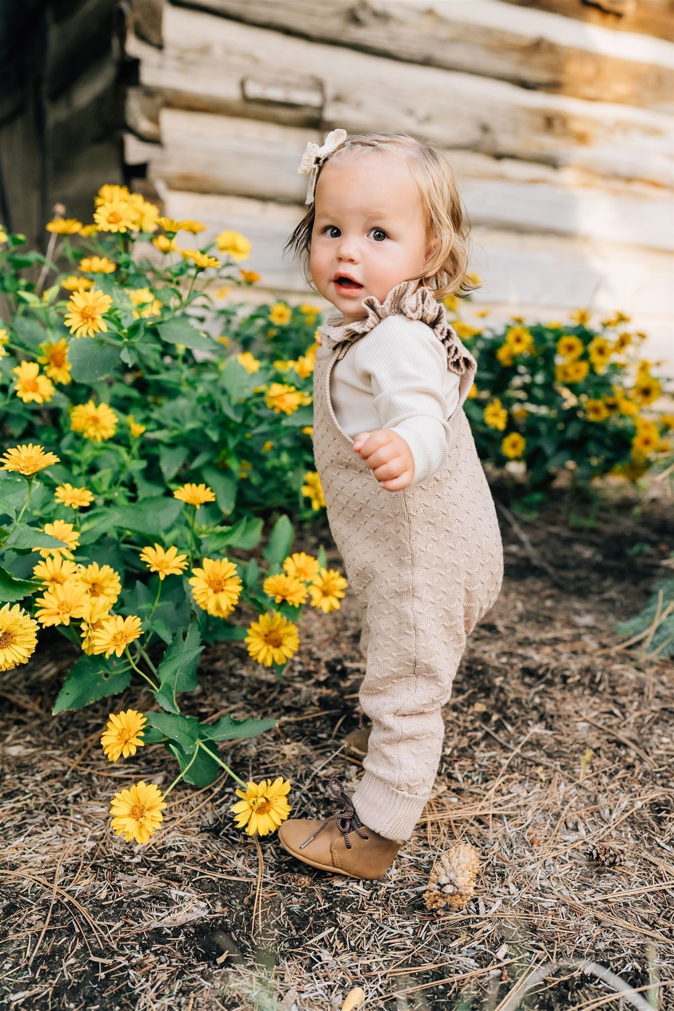 Ruffle Knit Overalls - Mack & Harvie