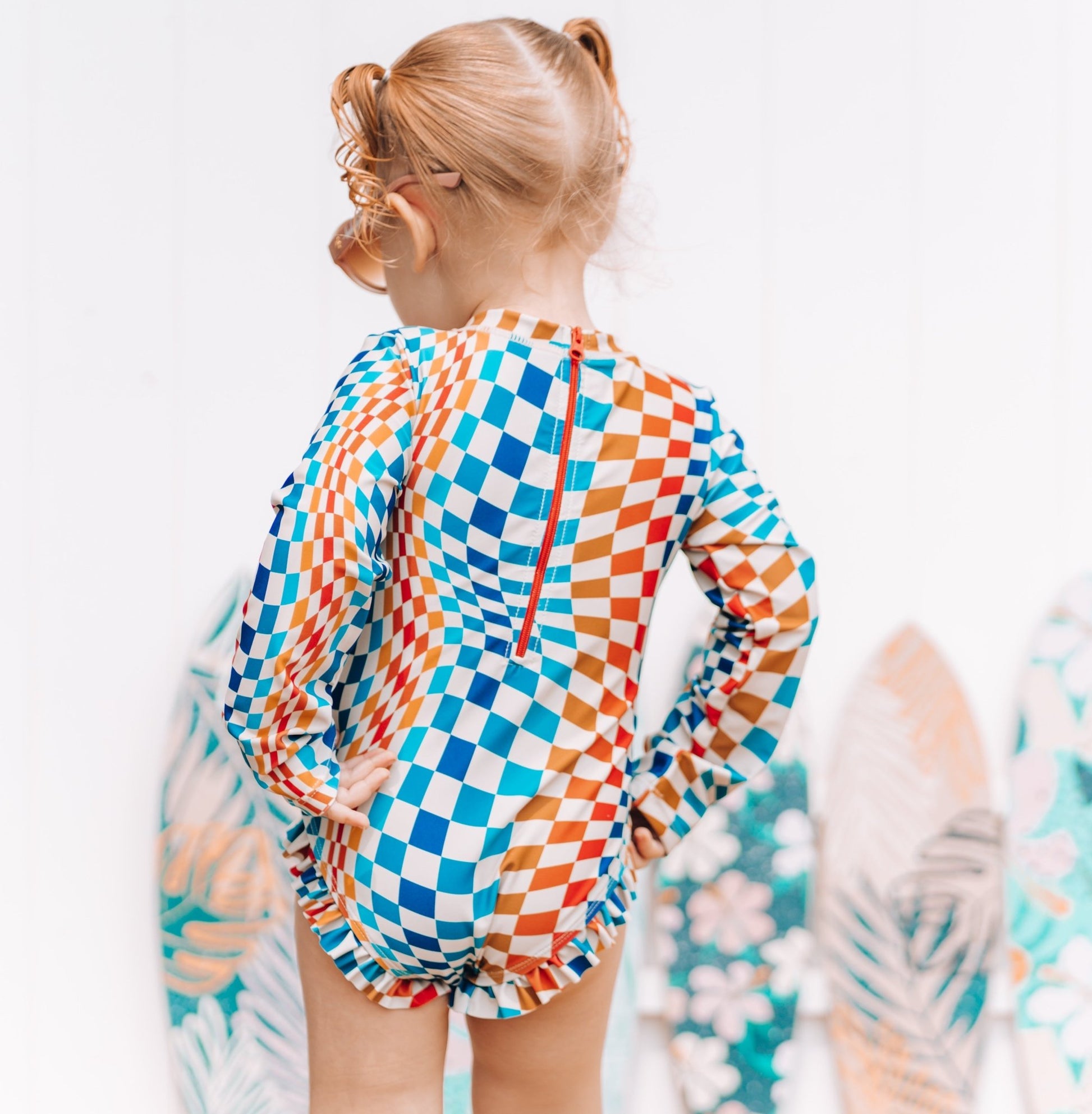 RUFFLE RASH GUARD- Groovy Check - Mack & Harvie