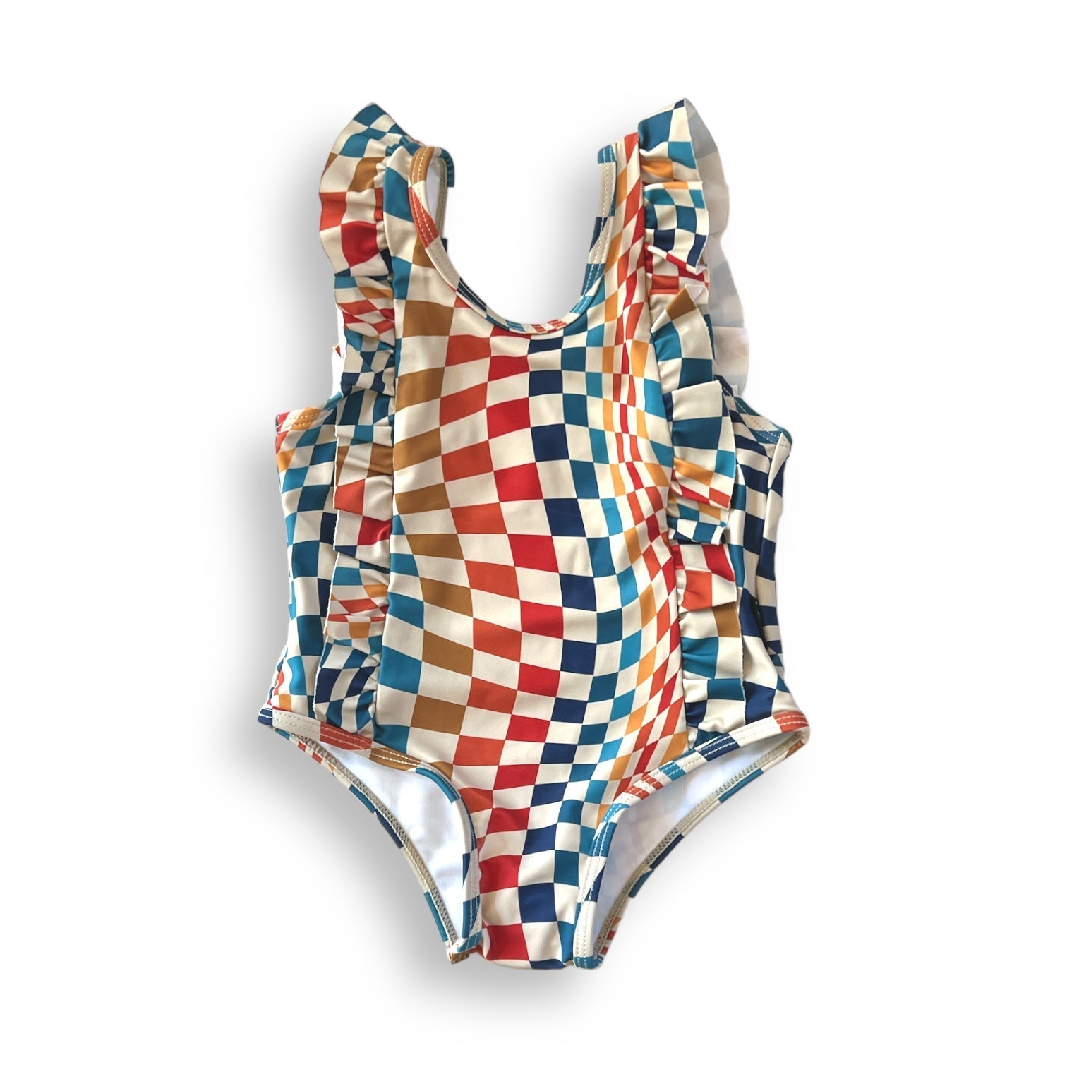 RUFFLE SWIMSUIT- Groovy Check - Mack & Harvie