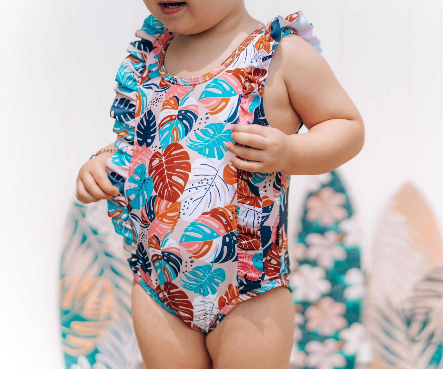 RUFFLE SWIMSUIT- Monstera - Mack & Harvie