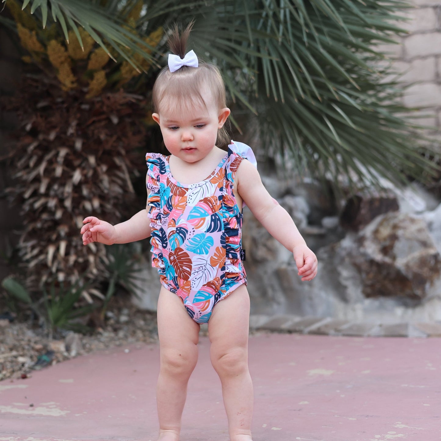 RUFFLE SWIMSUIT- Monstera - Mack & Harvie