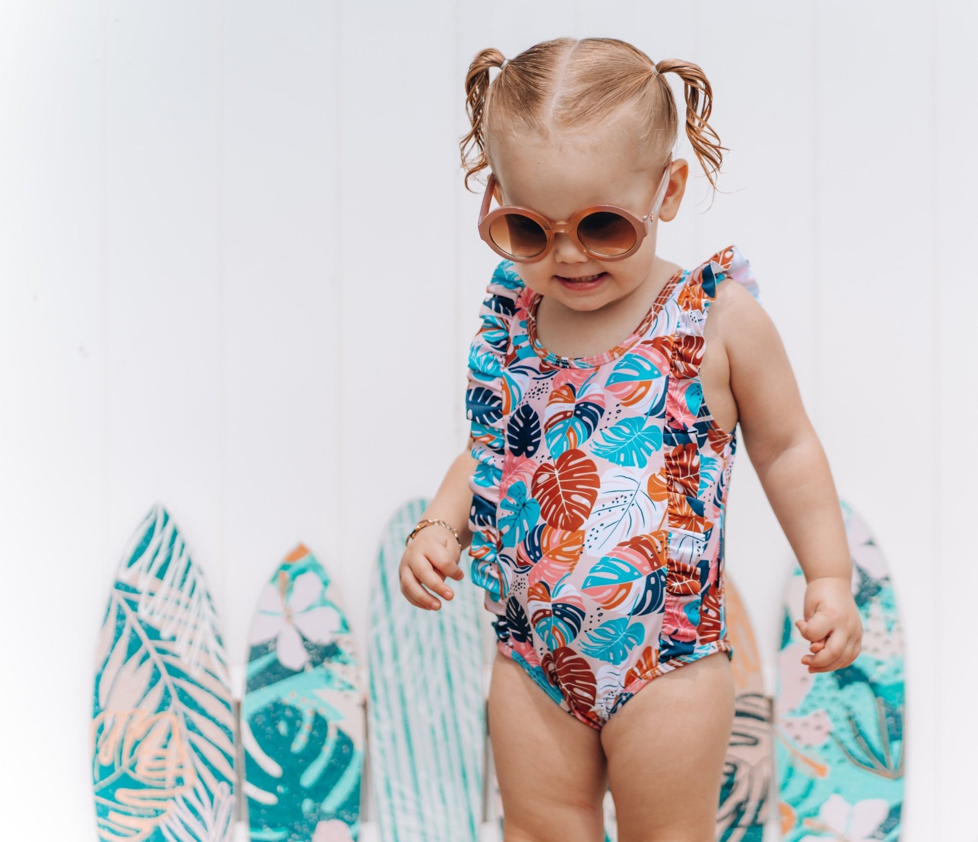 RUFFLE SWIMSUIT- Monstera - Mack & Harvie