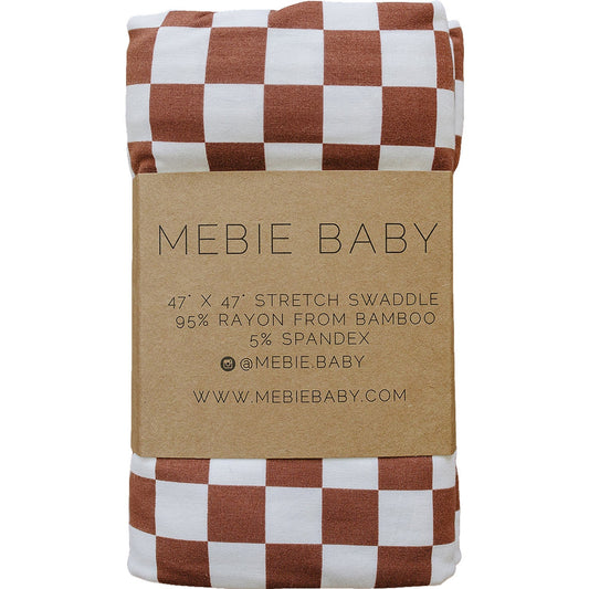 Rust Checkered Bamboo Stretch Swaddle - Mack & Harvie