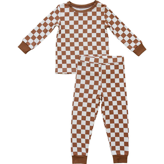 Rust Checkered Ribbed Bamboo Cozy Set - Mack & Harvie