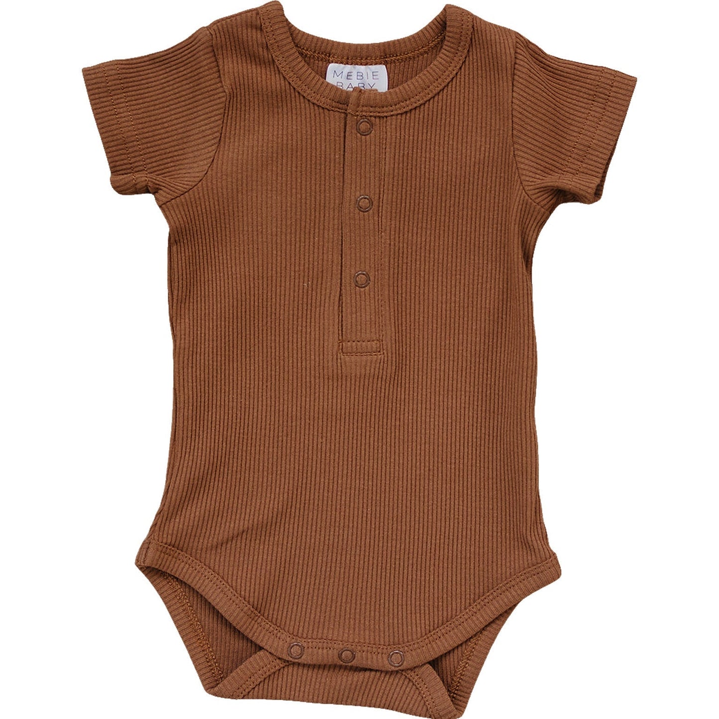 Rust Organic Cotton Ribbed Snap Bodysuit - Mack & Harvie