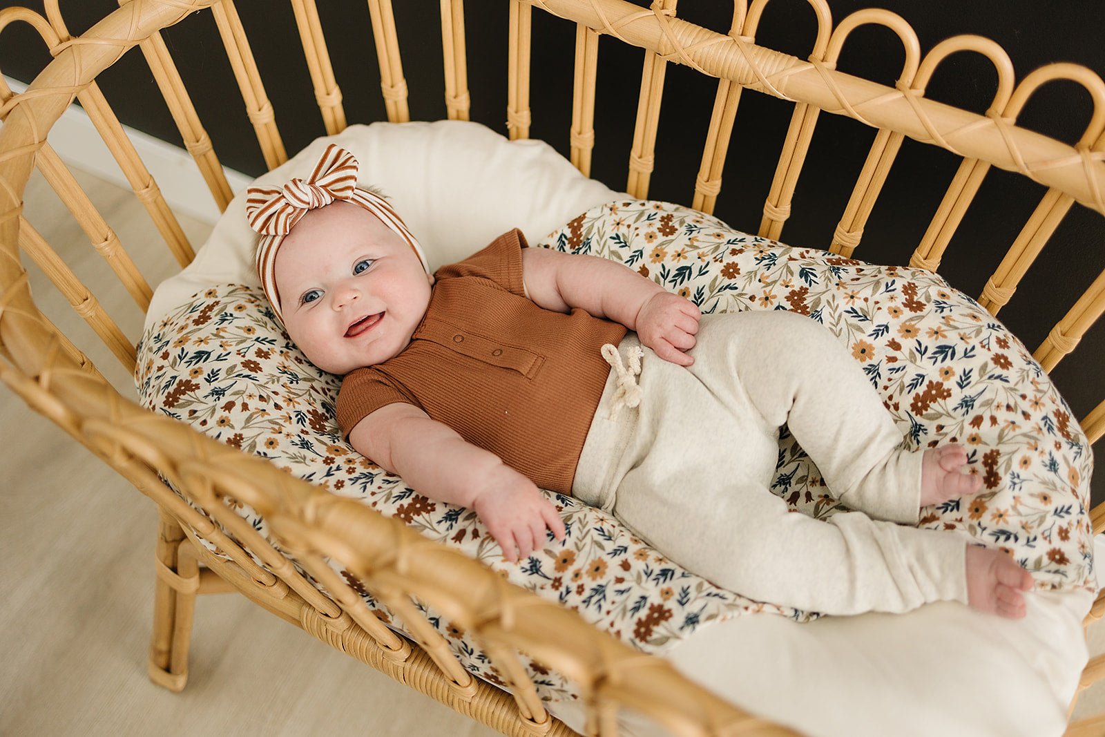 Rust Organic Cotton Ribbed Snap Bodysuit - Mack & Harvie