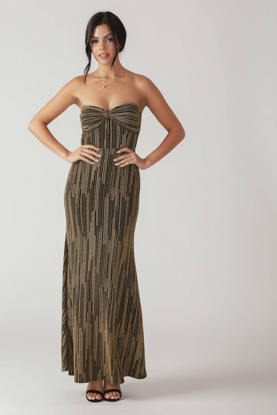 SACRED PROMISES METALLIC WOVEN MAXI DRESS - Mack & Harvie