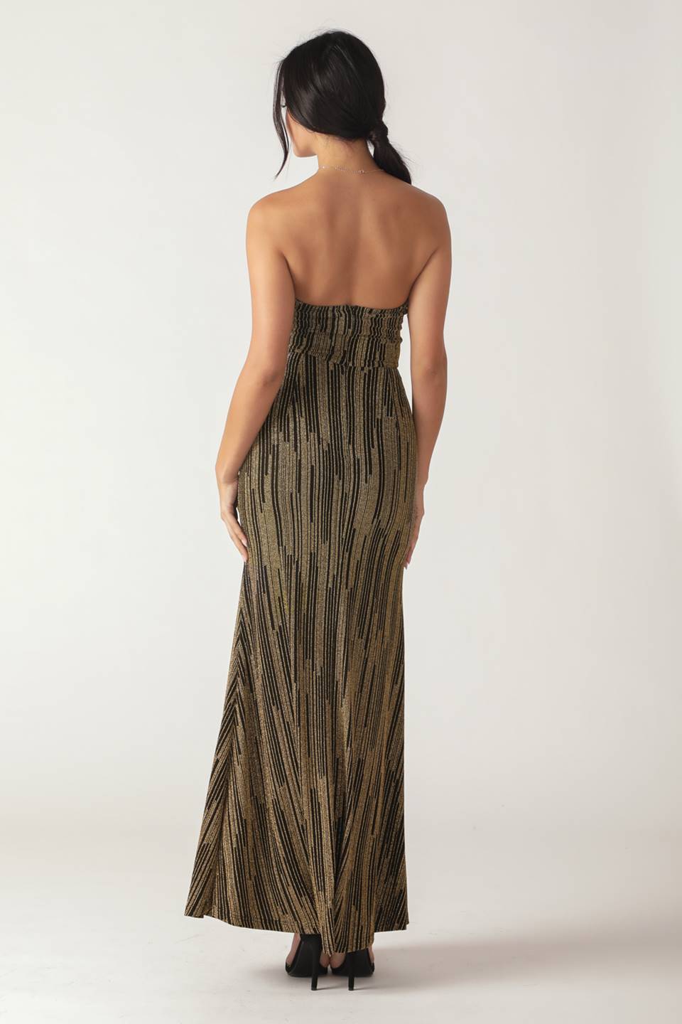 SACRED PROMISES METALLIC WOVEN MAXI DRESS - Mack & Harvie