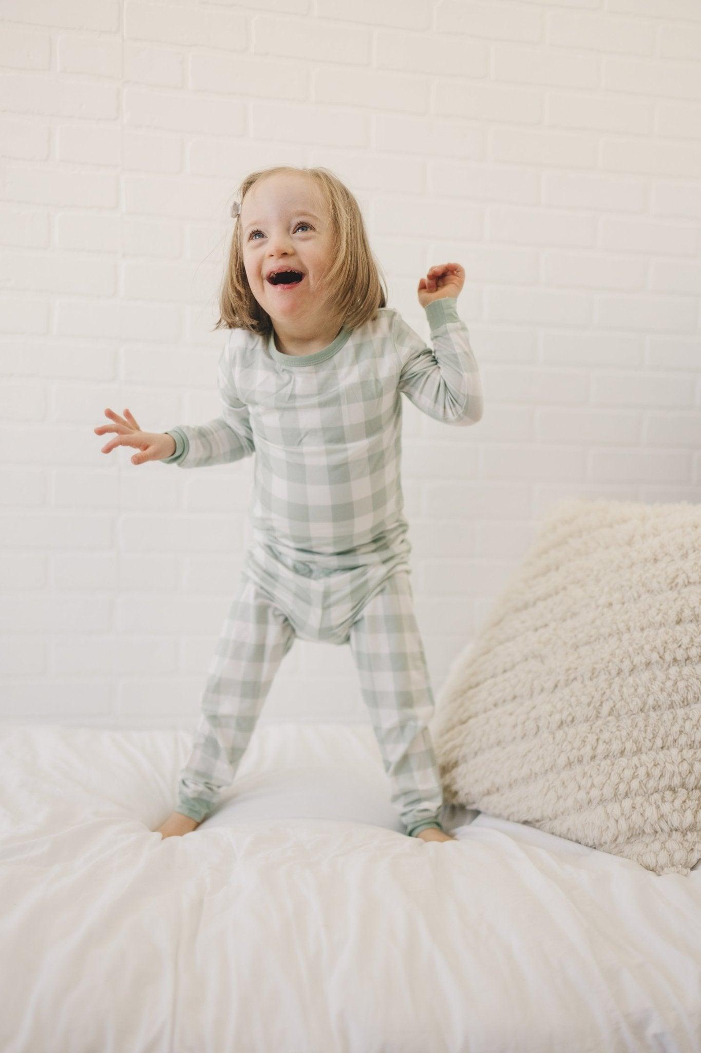 Sage Gingham 2pc Bamboo Pajama Set