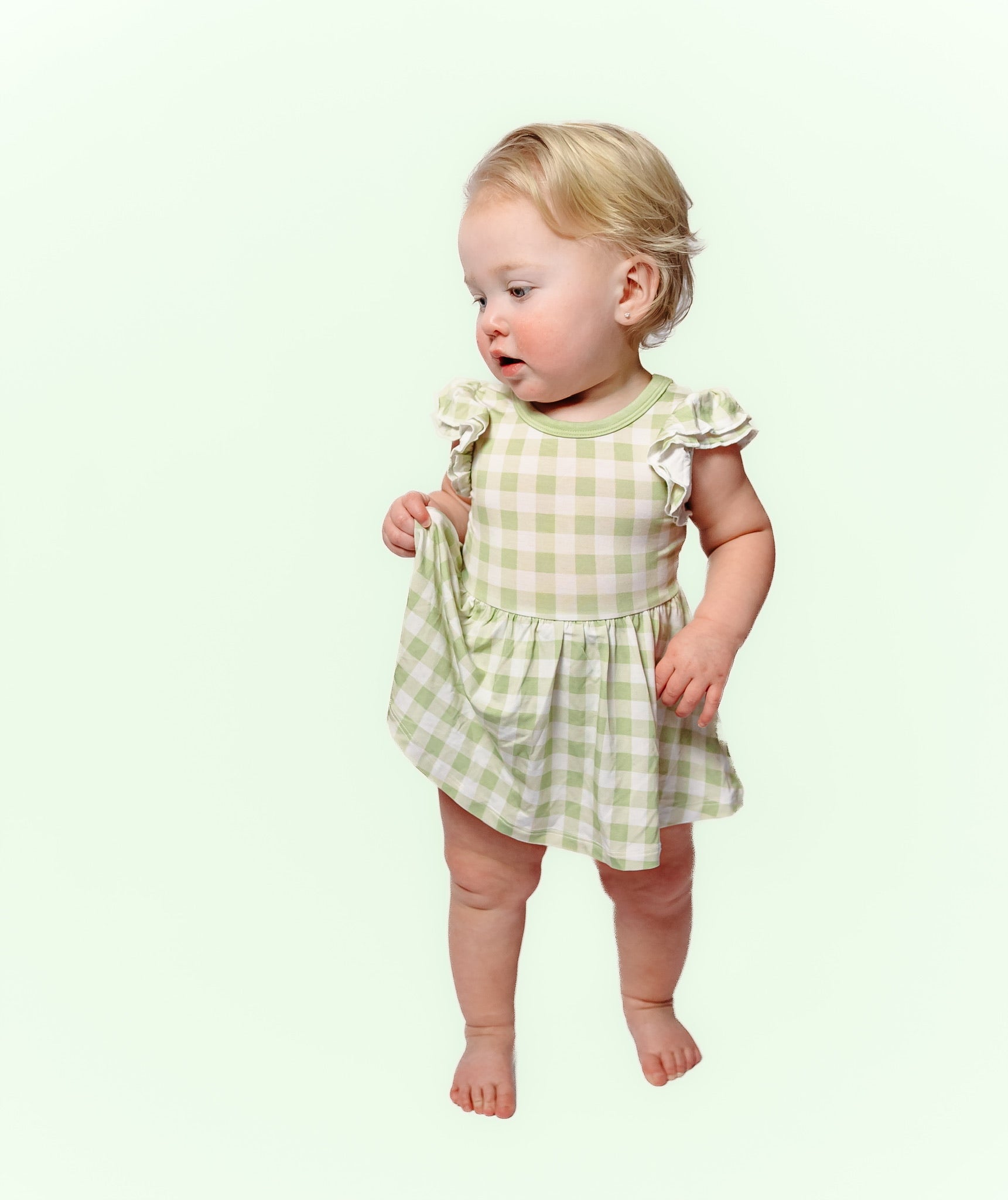 SAGE GINGHAM DREAM BODYSUIT DRESS - Mack & Harvie