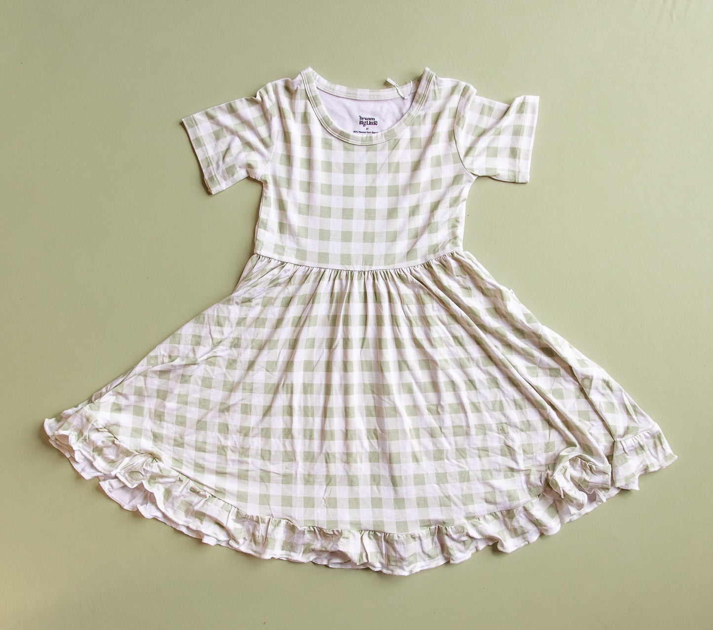 SAGE GINGHAM DREAM RUFFLE DRESS - Mack & Harvie