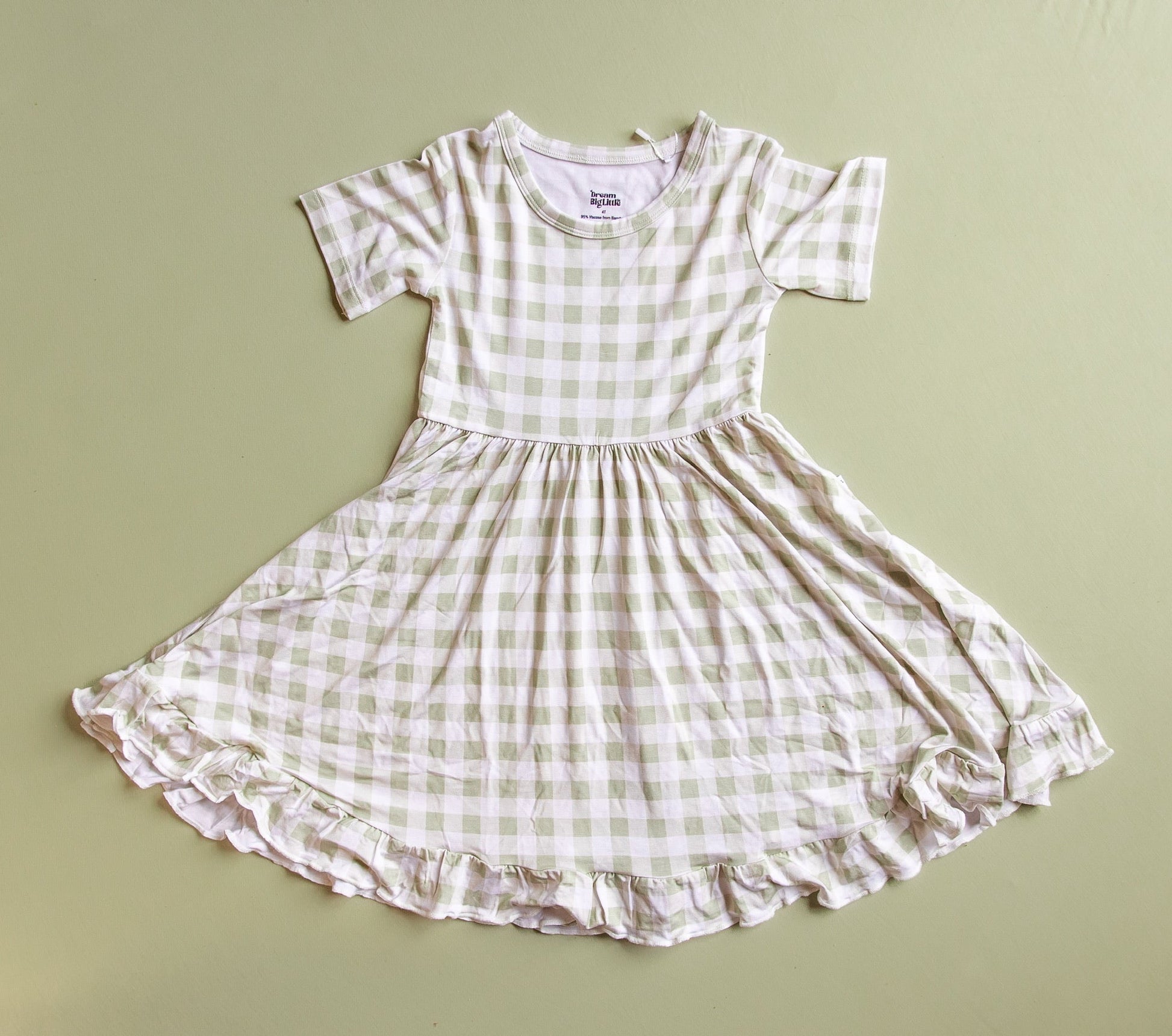 SAGE GINGHAM DREAM RUFFLE DRESS - Mack & Harvie