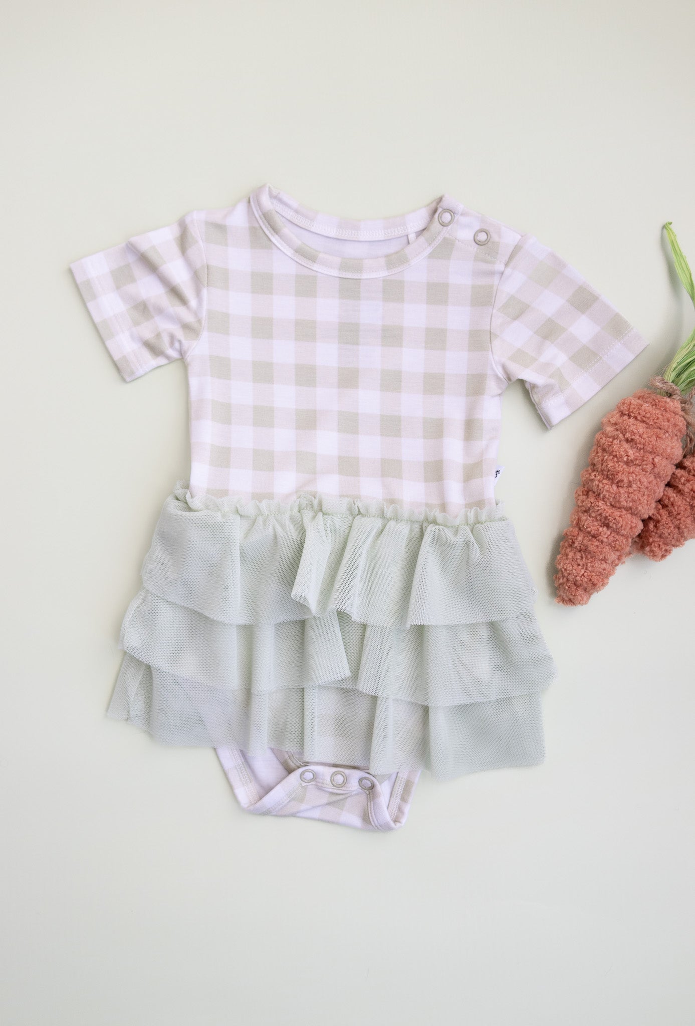 SAGE GINGHAM DREAM TUTU BODYSUIT DRESS - Mack & Harvie